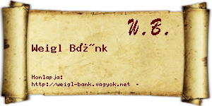 Weigl Bánk névjegykártya